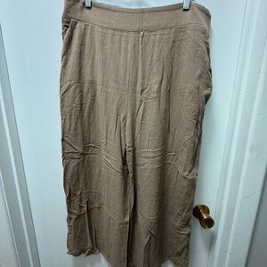Tan Wide-Leg Pants